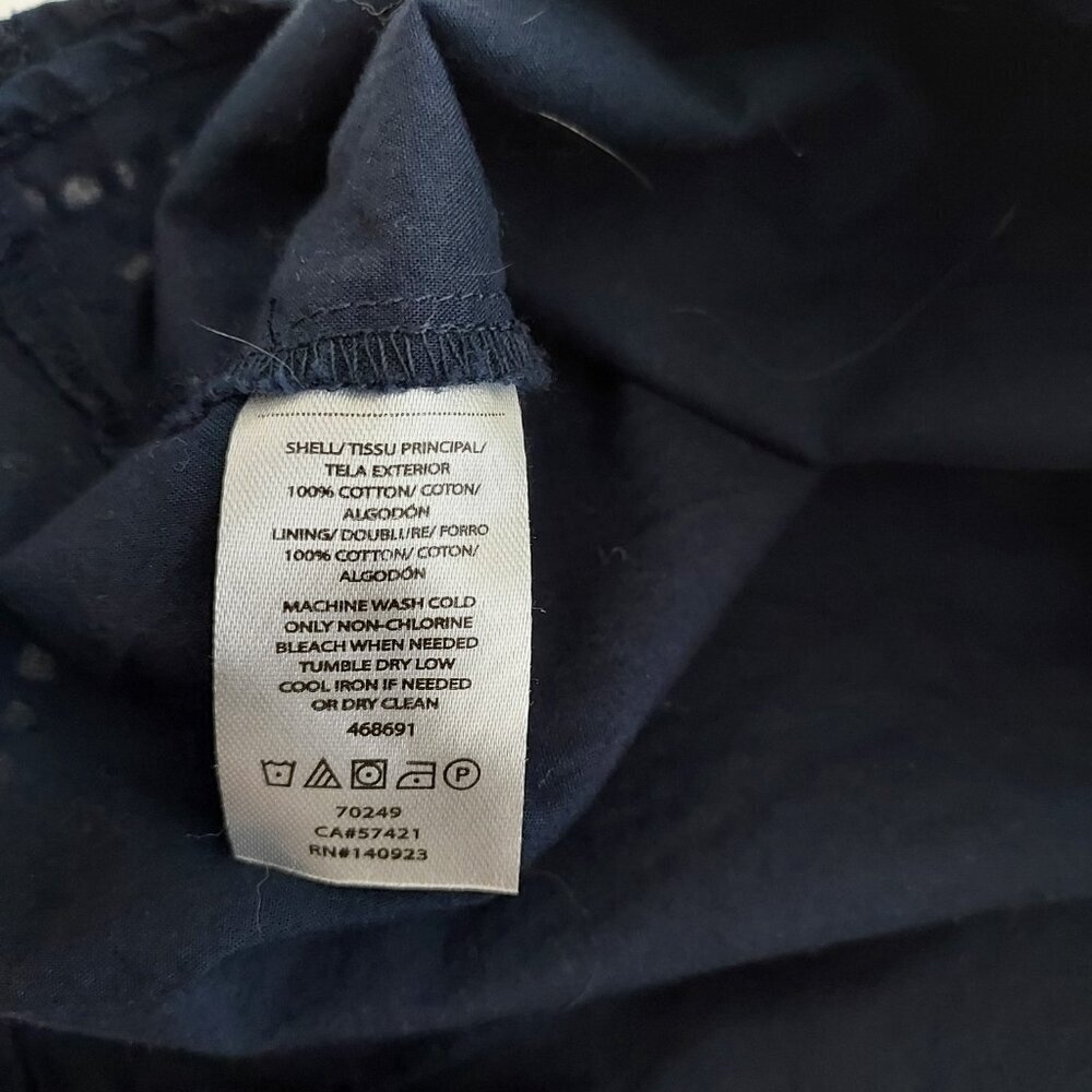 Loft Navy Eyelet Flutter Strap Button Front Top S… - image 8